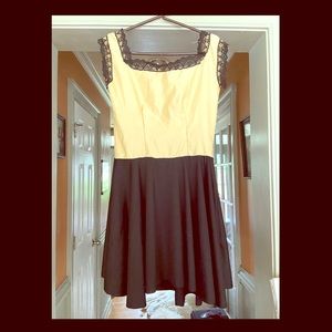 Handmade Sparkle Top Lace Trim Midi Dress